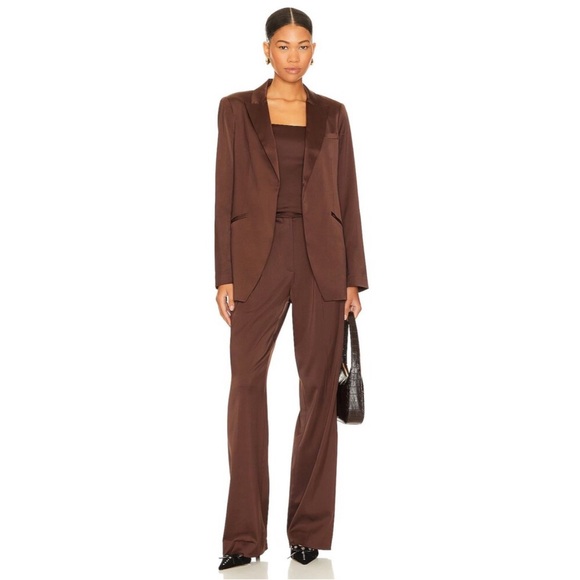 Favorite Daughter Peak Lapel Satin Blazer Jacket Large - Picture 2 of 13